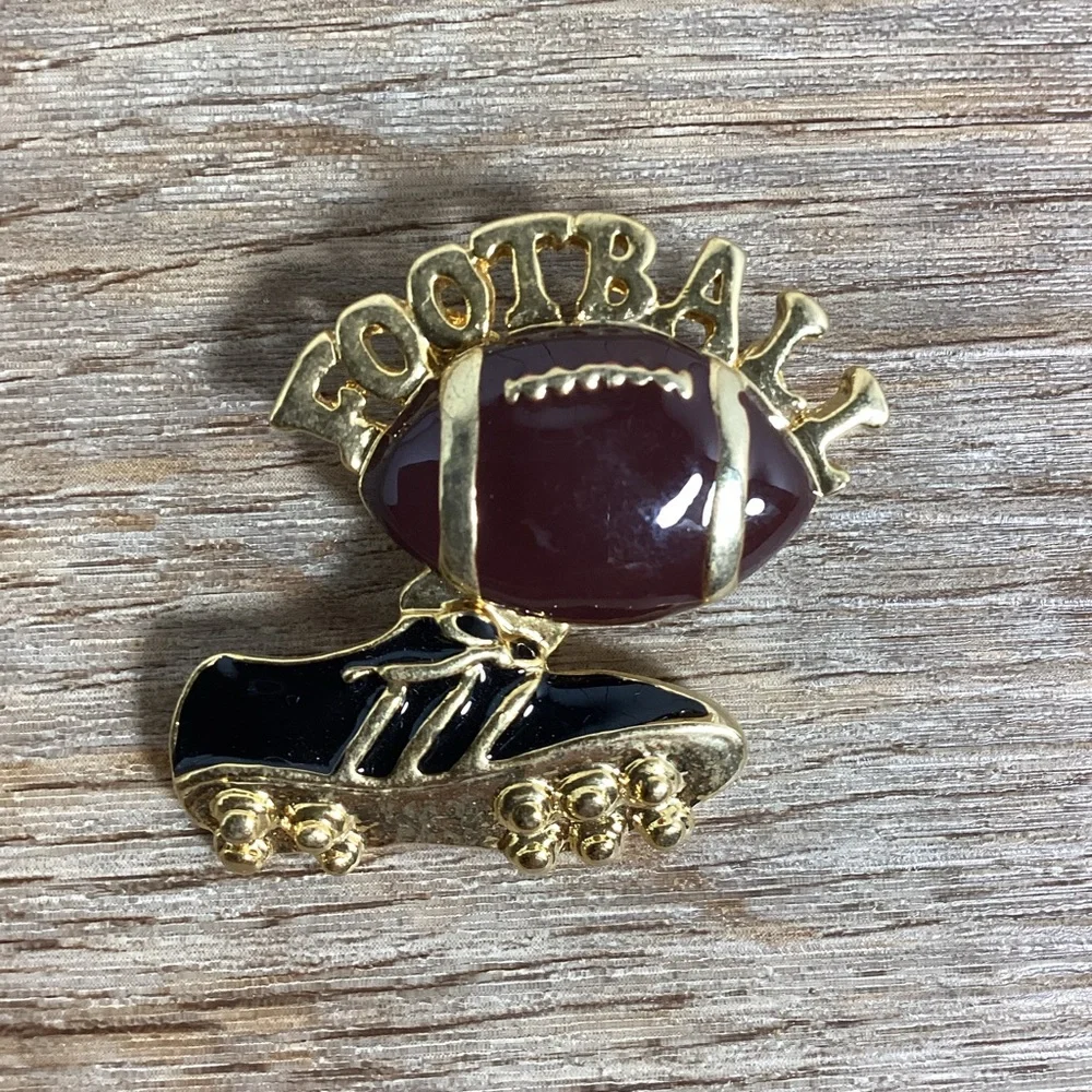 New Enamel Football Pin Brooch